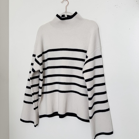 Striped Black and Cream Sweater - Picture 2 of 10